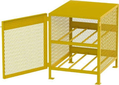 Jamco - 2 Shelf Gas Cylinder Storage Cabinet - Steel, 33" Wide x 38" Deep x 37" High, Safety Yellow - Apex Tool & Supply