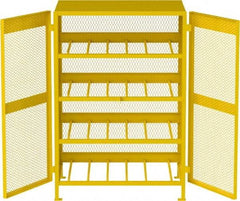Jamco - 4 Shelf Gas Cylinder Storage Cabinet - Steel, 49" Wide x 38" Deep x 70" High, Safety Yellow - Apex Tool & Supply