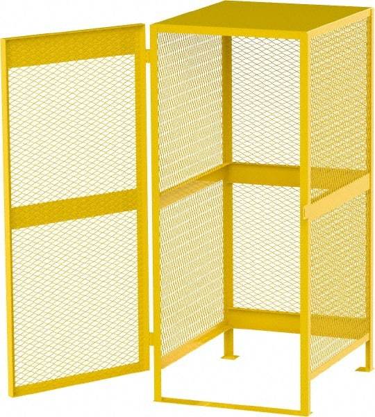 Jamco - Gas Cylinder Storage Cabinet - Steel, 33" Wide x 38" Deep x 70" High, Safety Yellow - Apex Tool & Supply