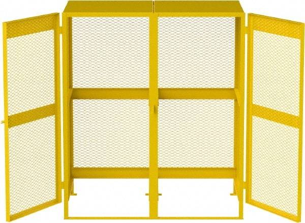 Jamco - Gas Cylinder Storage Cabinet - Steel, 60" Wide x 38" Deep x 70" High, Safety Yellow - Apex Tool & Supply