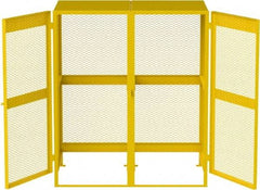 Jamco - Gas Cylinder Storage Cabinet - Steel, 60" Wide x 38" Deep x 70" High, Safety Yellow - Apex Tool & Supply