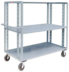 Jamco - 3,000 Lb Capacity, 2 Shelf, Steel Stock Truck - 48" Long x 30" Wide x 57" High, 6" Diam Phenolic Wheels - Apex Tool & Supply