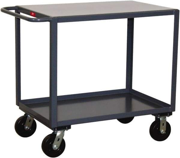 Jamco - 2,400 Lb Capacity, 24" Wide x 30" Long x 36" High Standard Utility Cart - 2 Shelf, Steel, Phenolic Casters - Apex Tool & Supply