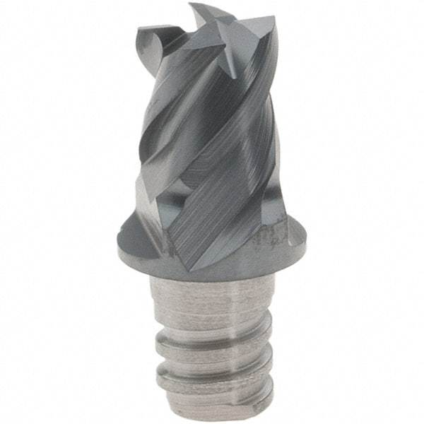 Iscar - MM EC Grade IC908 Carbide End Milling Tip Insert - TiAlN Finish, 4 Flutes, 6mm Cutting Diam, 5mm Depth of Cut, 10mm Extension, 45° Helix - Apex Tool & Supply