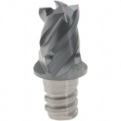 Iscar - MM EC Grade IC908 Carbide End Milling Tip Insert - TiAlN Finish, 4 Flutes, 6mm Cutting Diam, 5mm Depth of Cut, 10mm Extension, 45° Helix - Apex Tool & Supply