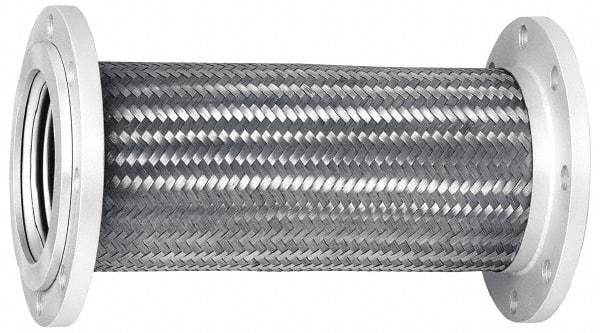 Mason Ind. - 4" Pipe, Braided Stainless Steel Single Arch Hose Pipe Expansion Joint - 12" Long, 230 Max psi, Flanged - Apex Tool & Supply