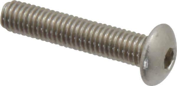 Value Collection - M5x0.80 Metric Coarse Hex Socket Drive, Button Screw - Grade 18-8 & Austenitic A2 Stainless Steel, Uncoated, Partially Threaded, 25mm Length Under Head - Apex Tool & Supply