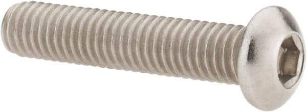 Value Collection - M6x1.00 Metric Coarse Hex Socket Drive, Button Screw - Grade 18-8 & Austenitic A2 Stainless Steel, Uncoated, Partially Threaded, 30mm Length Under Head - Apex Tool & Supply
