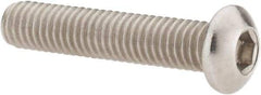 Value Collection - M6x1.00 Metric Coarse Hex Socket Drive, Button Screw - Grade 18-8 & Austenitic A2 Stainless Steel, Uncoated, Partially Threaded, 30mm Length Under Head - Apex Tool & Supply