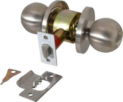 Master Lock - Up to 1-3/4" Door Thickness, Brushed Chrome Privacy Knob Lockset - 2-3/4" Back Set, Keyless Cylinder - Apex Tool & Supply