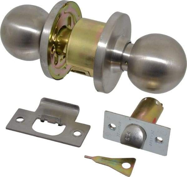 Master Lock - Up to 1-3/4" Door Thickness, Brushed Chrome Passage Knob Lockset - 2-3/4" Back Set, Keyless Cylinder - Apex Tool & Supply
