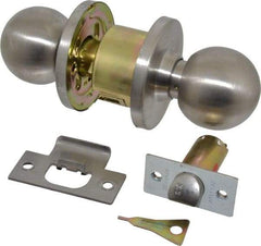 Master Lock - Up to 1-3/4" Door Thickness, Brushed Chrome Passage Knob Lockset - 2-3/4" Back Set, Keyless Cylinder - Apex Tool & Supply
