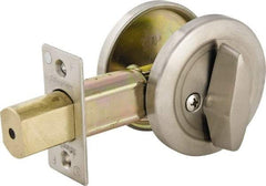 Master Lock - Up to 2" Door Thickness, Brushed Chrome Finish, One Sided Deadbolt - Keyless Cylinder - Apex Tool & Supply