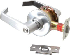 Master Lock - Grade 2 Privacy Lever Lockset - 2-3/4" Back Set, Keyless Cylinder, Brushed Chrome Finish - Apex Tool & Supply