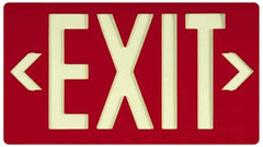 NMC - Exit, Plastic Exit Sign - 15-7/8" Wide x 8-5/8" High, Glow-in-the-Dark - Apex Tool & Supply