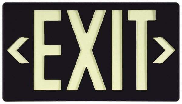 NMC - Exit, Plastic Exit Sign - 15-7/8" Wide x 8-5/8" High, Glow-in-the-Dark - Apex Tool & Supply