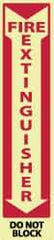 NMC - Fire Extinguisher - Do Not Block, Pressure Sensitive Vinyl Fire Sign - 4" Wide x 18" High, Glow-in-the-Dark - Apex Tool & Supply