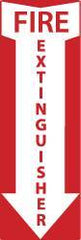 NMC - Fire Extinguisher, Pressure Sensitive Vinyl Fire Sign - 4" Wide x 12" High - Apex Tool & Supply
