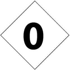 NMC - Hazardous Materials Label - Legend: Number 0, English, Black & White, 3-3/4" Long x 3-3/4" High, Sign Muscle Finish - Apex Tool & Supply