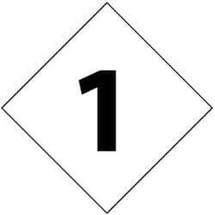 NMC - Hazardous Materials Label - Legend: Number 1, English, Black & White, 3-3/4" Long x 3-3/4" High, Sign Muscle Finish - Apex Tool & Supply