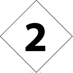 NMC - Hazardous Materials Label - Legend: Number, English, Black & White, 3-3/4" Long x 3-3/4" High, Sign Muscle Finish - Apex Tool & Supply