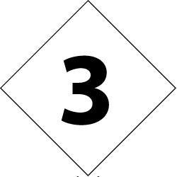 NMC - Hazardous Materials Label - Legend: Number, English, Black & White, 3-3/4" Long x 3-3/4" High, Sign Muscle Finish - Apex Tool & Supply