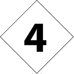 NMC - Hazardous Materials Label - Legend: Number, English, Black & White, 3-3/4" Long x 3-3/4" High, Sign Muscle Finish - Apex Tool & Supply