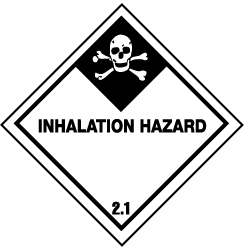 NMC - Accident Prevention Label - Legend: Inhalation Hazard, English, Black & White, 4" Long x 4" High, Sign Muscle Finish - Apex Tool & Supply