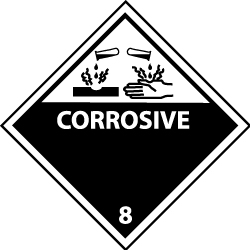NMC - Corrosive DOT Shipping Label - 4" High x 4" Wide - Apex Tool & Supply