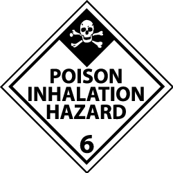 NMC - Accident Prevention Label - Legend: Poison Inhalation Hazard, English, Black & White, 4" Long x 4" High, Sign Muscle Finish - Apex Tool & Supply