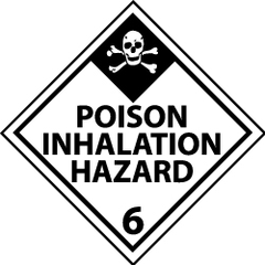 NMC - Accident Prevention Label - Legend: Poison Inhalation Hazard, English, Black & White, 4" Long x 4" High, Sign Muscle Finish - Apex Tool & Supply