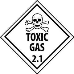 NMC - Toxic Gas DOT Shipping Label - 4" High x 4" Wide - Apex Tool & Supply