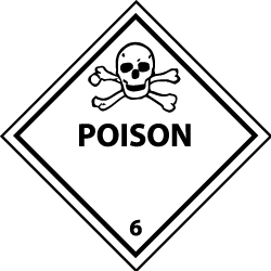 NMC - Poison DOT Shipping Label - 4" High x 4" Wide - Apex Tool & Supply
