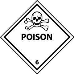NMC - Poison DOT Shipping Label - 4" High x 4" Wide - Apex Tool & Supply