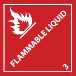 NMC - Flammable Liquid DOT Shipping Label - 4" High x 4" Wide - Apex Tool & Supply
