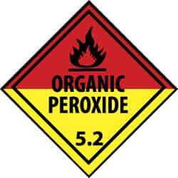 NMC - Safety & Facility Label - Legend: Organic Peroxide 5.2, English, Black, Red, Black & Yellow, 4" Long x 4" High, Sign Muscle Finish - Apex Tool & Supply