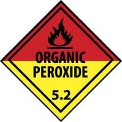 NMC - Safety & Facility Label - Legend: Organic Peroxide 5.2, English, Black, Red, Black & Yellow, 4" Long x 4" High, Sign Muscle Finish - Apex Tool & Supply
