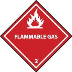 NMC - Flammable Gas DOT Shipping Label - 4" High x 4" Wide - Apex Tool & Supply