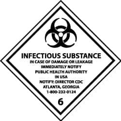 NMC - Infectious Substance - In Case of Damage or Leakage Immediately Notify Public Authority in U.S.A. - Notify: Director... DOT Shipping Label - 4" High x 4" Wide - Apex Tool & Supply