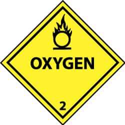 NMC - Oxygen DOT Shipping Label - 4" High x 4" Wide - Apex Tool & Supply