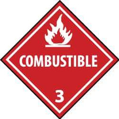 NMC - Combustible DOT Shipping Label - 4" High x 4" Wide - Apex Tool & Supply