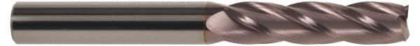 SGS - 5/8", 2-1/4" LOC, 5/8" Shank Diam, 5" OAL, 4 Flute, Solid Carbide Square End Mill - Single End, TiCN Finish, Spiral Flute, 30° Helix, Centercutting, Right Hand Cut, Right Hand Flute, Series 1L - Apex Tool & Supply