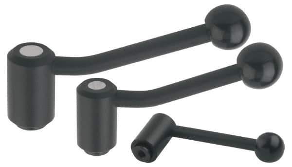 KIPP - 3/8-16, 1.1" Hub Diam, Steel Heavy Duty Adjustable Tension Lever with Internal Thread - 4.17" OAL, 2.7" High, 0.67" Hole Depth - Apex Tool & Supply