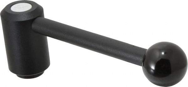 KIPP - 1/2-13, 1.3" Hub Diam, Steel Heavy Duty Adjustable Tension Lever with Internal Thread - 5.3" OAL, 1.85" High, 0.91" Hole Depth - Apex Tool & Supply