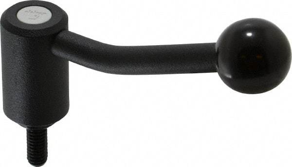 KIPP - 5/16-18, 0.94" Hub Diam, Steel Threaded Stud Adjustable Tension Lever with 20° Handle - 0.78" Stud Length, 3.46" OAL, 2.3" High - Apex Tool & Supply