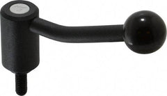 KIPP - 5/16-18, 0.94" Hub Diam, Steel Threaded Stud Adjustable Tension Lever with 20° Handle - 0.78" Stud Length, 3.46" OAL, 2.3" High - Apex Tool & Supply