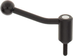 KIPP - 5/16-18, 0.94" Hub Diam, Steel Threaded Stud Adjustable Tension Lever with 20° Handle - 0.98" Stud Length, 3.46" OAL, 2.3" High - Apex Tool & Supply