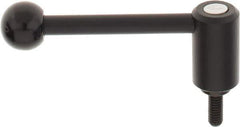KIPP - 5/16-18, 0.94" Hub Diam, Steel Threaded Stud Adjustable Tension Lever with 0° Handle - 0.78" Stud Length, 3.62" OAL, 1.46" High - Apex Tool & Supply