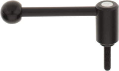 KIPP - 5/16-18, 0.94" Hub Diam, Steel Threaded Stud Adjustable Tension Lever with 0° Handle - 1.18" Stud Length, 3.62" OAL, 1.46" High - Apex Tool & Supply