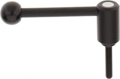 KIPP - 5/16-18, 0.94" Hub Diam, Steel Threaded Stud Adjustable Tension Lever with 0° Handle - 1.57" Stud Length, 3.62" OAL, 1.46" High - Apex Tool & Supply